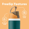 Owala FreeSip Insulated Stainless Steel Water Bottle with Straw, BPA-Free Sports Water Bottle, Great for Travel, 32 Oz, Boneyard