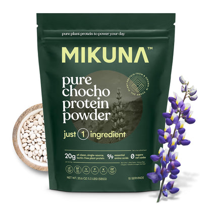 Mikuna Vegan Protein Powder (Unflavored, 15 Servings) - Plant Based Chocho Superfood Protein - Dairy Free Protein Powder Packed with Vitamins, Minerals & Fiber - Gluten, Keto & Lectin-Free