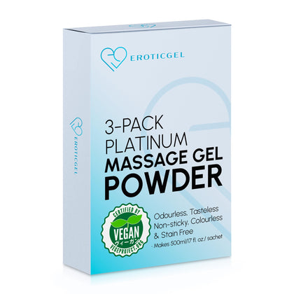 3 x Premium Nuru Massage Gel Powder | 5g Travel Sachet Makes 500ml/ 16.9 fl oz | Made in Japan Paraben & Glycerine Free