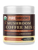 PureShrooms 7 Organic Mushroom Coffee Ultra Concentrated Mushroom Up to 30:1 Extracts - Turkey Tail, Lion's Mane, Cordyceps, Reishi, Shiitake, Maitake, Chaga (3.53 oz)