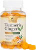 Turmeric Curcumin & Ginger Gummies 95% Curcuminoids with Black Pepper Extract for Max Absorption Joint Support, Nature's Tumeric Herbal Extract Supplement, Vegan Gummy Capsules, Non-GMO - 60 Gummies