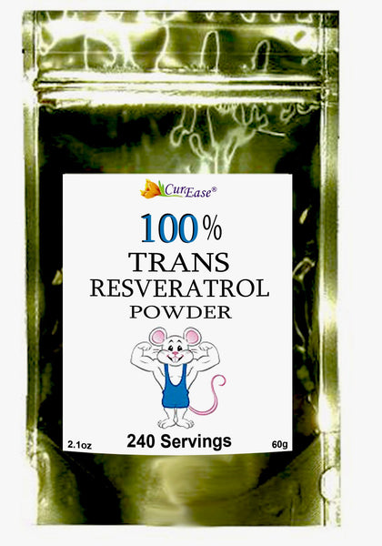 100% Pure Trans Resveratrol Powder 240 Servings 2.1 oz (60 Grams) 250mg Per Servings