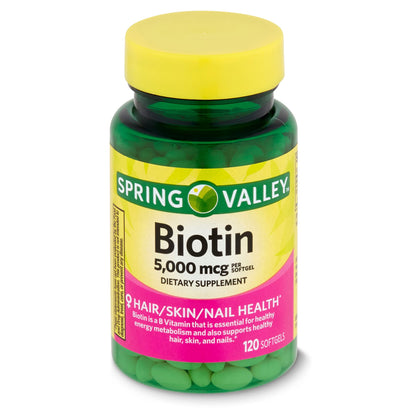 Spring Valley - Biotin 5000 mcg, Super Potency, 120 Softgels