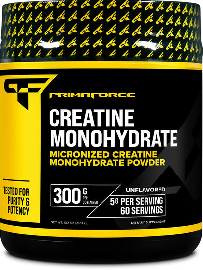 Primaforce Creatine Monohydrate Powder, 300 Grams - Micronized, Gluten Free, Non-GMO