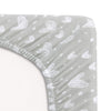 Bassinet Sheets Compatible with Newton and QUTANIX Baby Bassinet Bedside Sleeper, Grey Hearts and White Stars Print for Baby