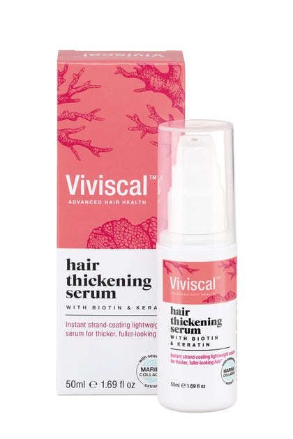 Viviscal Hair Thickening Serum, Instant Lightweight Hair Product, Leave-in Elixir for Thicker, Fuller Looking Hair, with Keratin & Biotin, 50ml (1.69 fl. oz.)