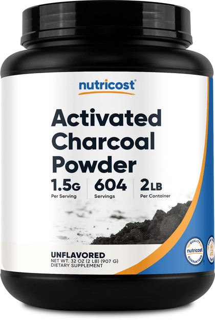 Nutricost Activated Charcoal Powder 2lbs - Food Grade Powder, Toothpaste, Facemask, Odor Control, Vegetarian, Gluten Free, Non-GMO