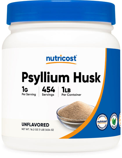 Nutricost Psyllium Husk Ground Powder (1lbs) - Gluten Free and Non-GMO