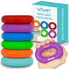 Vive Hand Strengthener Grip Ring (6 Pack) - Forearm Ring Hand Exercisers - Silicone Squeezer Gripper for Muscle Strengthening Training Tool - Arthritis Finger Physical Therapy PT Kit Trainer