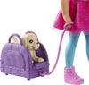 Barbie Dreamhouse Adventures Doll & Accessories, Travel Set with Blonde Chelsea Small Doll, Puppy, Carrier & Backpack That Opens