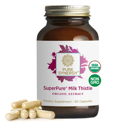 PURE SYNERGY SuperPure Milk Thistle Extract | Milk Thistle Liver Detox and Cleanse Supplement | Organic Milk Thistle Extract with Silymarin | for Healthy Liver Support (60 Capsules)