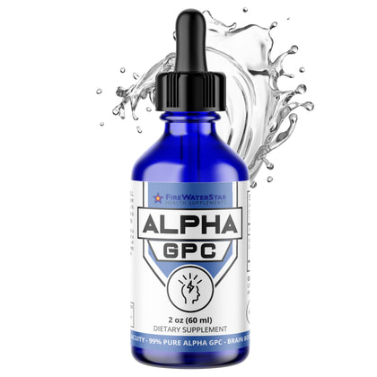 FWS Alpha GPC Choline Liquid Drops - Brain Supplement for Memory and Focus - Fast Acting Nootropic Brain Support Supplement - 99% Pure L Alpha-GPC - 300mg - 30 Day Supply - Supports Healthy Brain