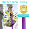 Vive Folding Cane - Foldable Walking Cane for Men, Women - Fold-up, Collapsible, Lightweight, Adjustable, Portable Hand Walking Stick - Balancing Mobility Aid - Sleek, Comfortable T Handles (Purple)