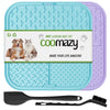 Coomazy Lick Mat for Dog and Cat, Slow Feeder & Non-Slip Design, Boredom and Anxiety Reducer, Suitable for Food, Treats, Yogurt, Peanut Butter and Liver Paste, Non-Toxic, Blue & Purple