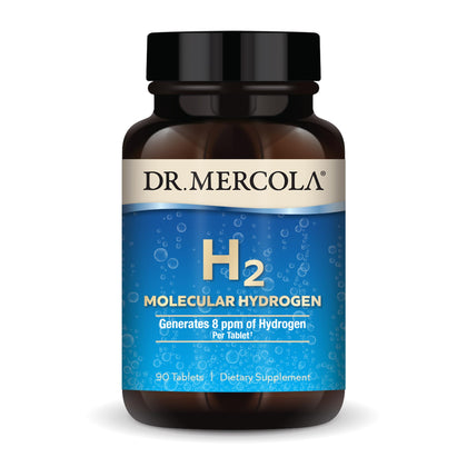 Dr. Mercola H2 Molecular Hydrogen, 90 Servings (90 Tablets), Dietary Supplement, Supports Brain Health and Cognitive Function, Non GMO