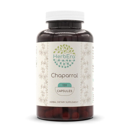 HerbEra Chaparral 120 Capsules, 500 mg, Chaparral (Larrea tridentata) Dried Leaf and Flower (120 Capsules)