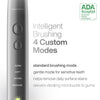 Aquasonic Vibe Series Ultra-Whitening Toothbrush - ADA Accepted Electric Toothbrush - 8 Brush Heads & Travel Case - 40,000 VPM Motor & Wireless Charging - 4 Modes w Smart Timer - Charcoal Metallic