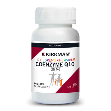 Kirkman Coenzyme Q10 25 mg Children's Chewable Tablets || 250 Tablets || CoQ10 || Free of Common allergens || Gluten Free || Casein Free || Supports Immune System