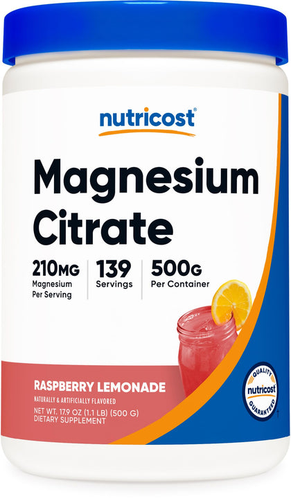 Nutricost Magnesium Citrate Powder (Raspberry Lemonade, 500 Gram)