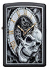 Zippo Skull Clock Design Black Matte Pocket Lighter