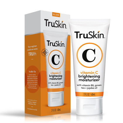 TruSkin Vitamin C Face Moisturizer for Women - Brightening, Anti Aging, Hydrating, Skin Wrinkle Cream - Vitamin B5, Vitamin E, Jojoba Oil, Aloe Vera & Green Tea, 2 fl Oz