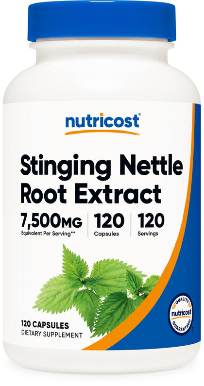 Nutricost Stinging Nettle Root Extract 7500mg, 120 Capsules - Vegetarian Friendly, Non-GMO, Gluten Free (750mg of 10:1 Extract)