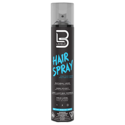 L3 Level 3 Hair Spray - Long Lasting and Strong Hold Hair Spray - Great for Men and Women - Level Three - Suitable for All Hair Types