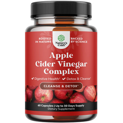 Potent Apple Cider Vinegar Capsules - ACV Pills Nutritional Supplements for Digestive Health with Natural Cleansing and Size Reducing Formula for Women and Men Designed to Help You Reach Your Goal