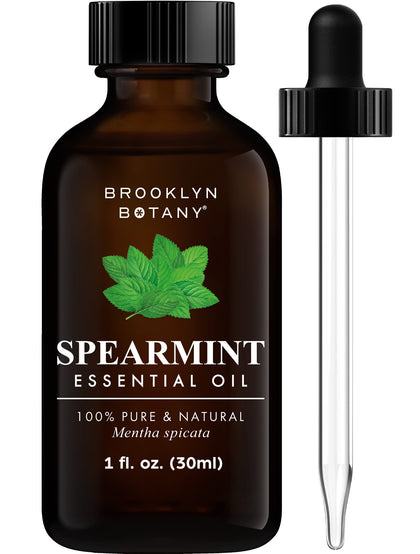 Brooklyn Botany Spearmint Essential Oil - 100% Pure and Natural - Premium Grade Oil with Dropper - for Aromatherapy and Diffuser - 1 Fl Oz