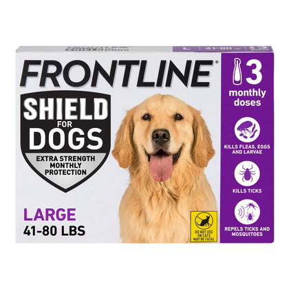 FRONTLINE Shield Flea & Tick Treatment for Large Dogs 41-80 lbs., Count of 3