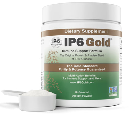 IP6 Gold, IP-6 & Myo-Inositol, Unflavored Powder 308 gm - Inositol Hexaphosphate Supplement - Vegan, Non GMO, Gluten Free