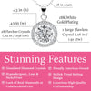 cate & chloe blake 18k white gold plated pendant necklace | halo silver necklaces with round cut cubic zirconia, womens silver jewelry, hypoallergenic, gift for her