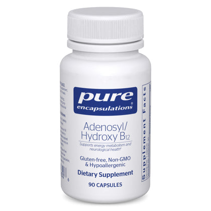 Pure Encapsulations Adenosyl/Hydroxy B12 90's - High-Potency B Vitamin - for Energy Metabolism & Neurological Support* - Brain Support Supplement* - Vegan & Gluten Free - 90 Capsules