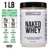 NAKED nutrition Vanilla Whey Protein 1Lb, Only 3 Ingredients, All Natural Grass Fed Whey Protein Powder + Vanilla + Coconut Sugar- Gmo-Free, Soy Free, Gluten Free. Aid Muscle Growth, 12 Servings