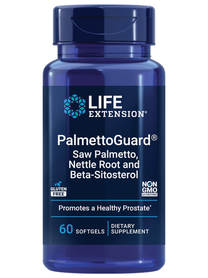 Life Extension Palmetto Guard Saw Palmetto, Nettle Root & Beta-Sitosterol Supplement Supports Healthy Prostate Function & Hormone Metabolism - Non-GMO, Gluten-Free - 60 Softgels