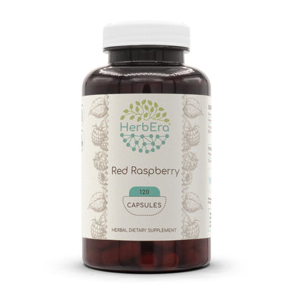 HerbEra Red Raspberry 120 Capsules, 500 mg, Red Raspberry (Rubus idaeus) Dried Leaf (120 Capsules)