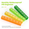 AUVON Monthly Pill Organizer Moistureproof, Large 28 Days Pill Case with Removable 4 Weeks Pill Box Rows, Travel-Friendly Pill Container for Fish Oils, Vitamins, Supplements and Medications