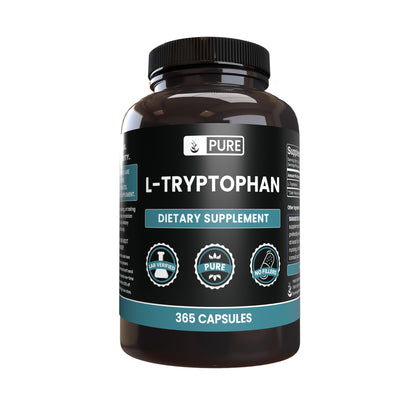 Pure Original Ingredients L-Tryptophan (365 Capsules) No Magnesium Or Rice Fillers, Always Pure, Lab Verified