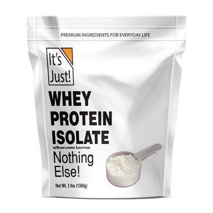 It's Just! - Whey Protein Isolate, WPI-90%, Grass-Fed Dairy Cows, Product of United Kingdom, 30g Protein (Unflavored, 3lb)