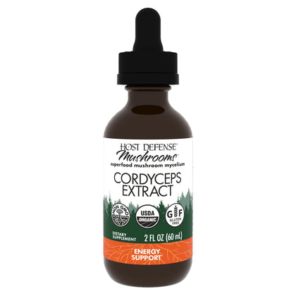 Host Defense Cordyceps Extract - Immune & Energy Support Supplement - Kidney Health Supplement with Cordyceps - Fitness Support Supplement to Aid Oxygen Uptake - 2 fl oz (60 Servings)*