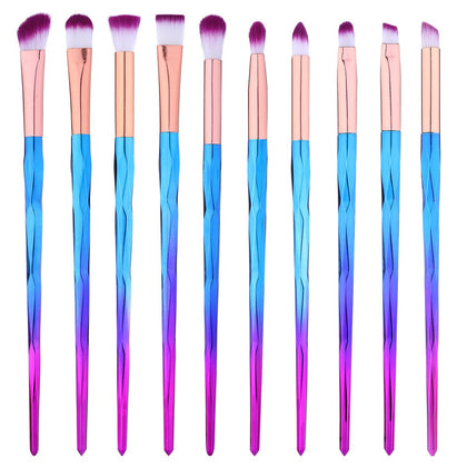 Eye Shadow Brush Set Unicorn 10Pcs Eye Makeup Brushes for Shading or Blending of Eyeshadow Cream Powder Eyebrow Highlighter Concealer Cosmetics Brush Tool