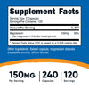 Nutricost Magnesium Chloride 150mg, 240 Capsules - Non-GMO, Gluten Free, 120 Servings