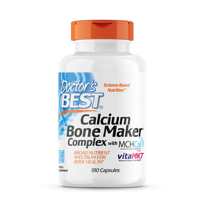 Doctor's Best Calcium Bone Maker Complex with MCHCal, Supports Bone Health, Muscular, Skeletal & Vascular Health, 180 Caps