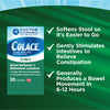 Colace 2-In-1 Stool Softener & Stimulant Laxative Tablets, Gentle Constipation Relief in 6-12 Hours, 30 Count