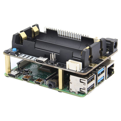 Geekworm for Raspberry Pi UPS, X728 (Max 5.1V 6A) UPS & Power Management Board with AC Power Loss Detection|Auto Power On|Safe Shutdown|Battery Capacity Reading|Low Battery Auto Shutdown|Buzzer