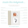 Pearhead First 5 Years Baby Memory Book with Clean-Touch Baby Safe Ink Pad to Make Babys Hand Or Footprint Included, Gender Neutral Registry Gift, Ivory Classic