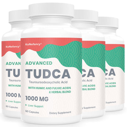 KoNefancy TUDCA Liver Supplements 1000 mg-Bile Salts for Liver Cleanse Detox-Milk Thistle Herbal Blend with Fulvic and Humic Acid for Liver,Digestive Health,240 Vegan Capsules