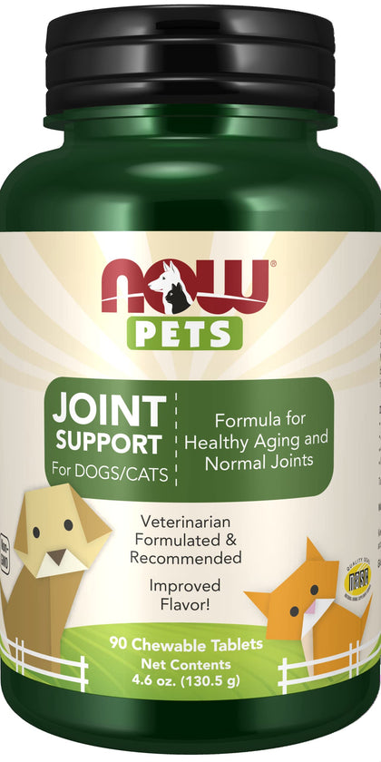 NOW Pet Health, Joint Support Supplement, Formulated for Cats & Dogs, NASC Certified, 90 Chewable Tablets