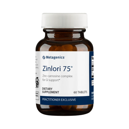 Metagenics Zinlori 75 - High Potency Zinc - Zinc-Carnosine Supplement- for Minor Stomach Discomfort* - Mineral Supplement - Non-GMO & Gluten-Free - 60 Tablets