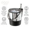 Oggi Insulated Ice Bucket, 4 Quart / 3.8 L, Stainless Steel, Black.